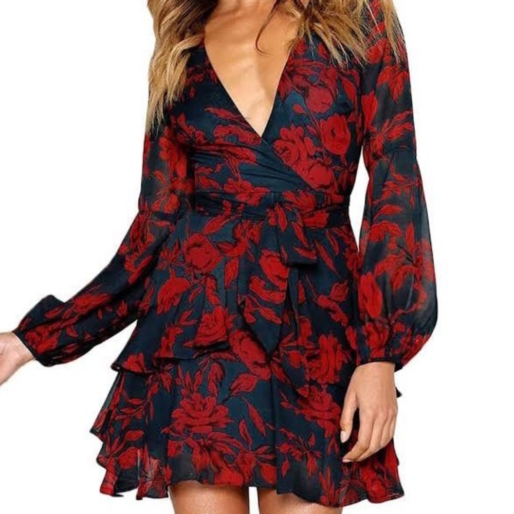 Gorgeous red rose valentines dress